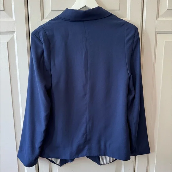 Quince Navy Stretch Crepe Open Blazer - Picture 4 of 4